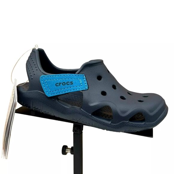 Crocs Swiftwater Little Boys Closed Toe Sandal Size 11 Navy Blue Water Friendly - Picture 1 of 12